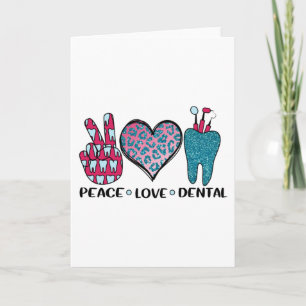 Tarjeta Peace Love Dental Guay T Shirt