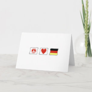 Tarjeta Peace Love Germany Retrato de bienvenida