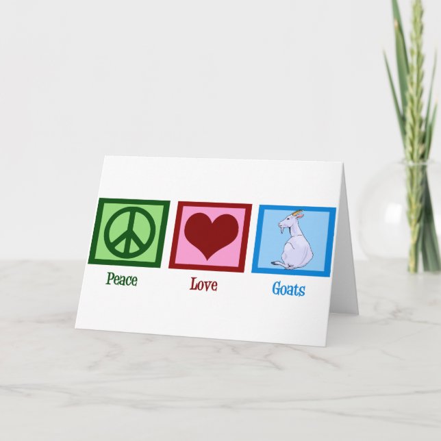Tarjeta Peace Love Goats (Anverso)