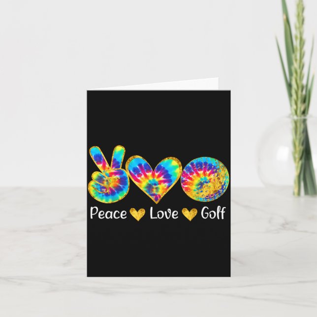 Tarjeta Peace Love Golf Funny Tie Dye Golf Lovers  (Anverso)