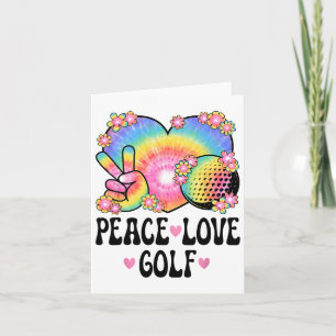 Tarjeta Peace Love Golf Lover 60s 70s Hippie Set Cute G