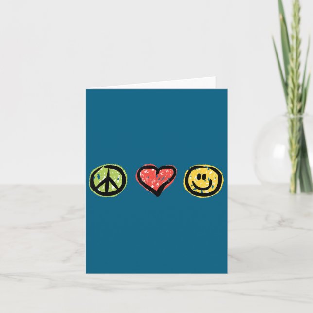 Tarjeta Peace Love Hapness Insrational Hipe Gift  (Anverso)