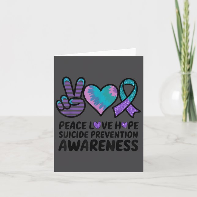 Tarjeta Peace Love Hope Suicide Prevention Tie Dye Awarene (Anverso)