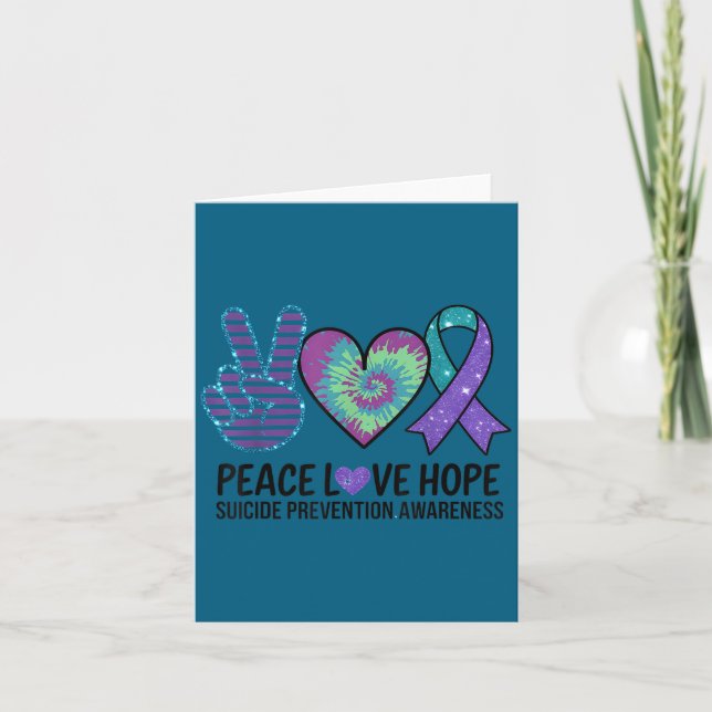 Tarjeta Peace Love Hope Suicide Prevention Tie Dye Awarene (Anverso)