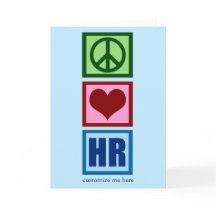 Peace Love HR Recursos humanos personalizados Azul