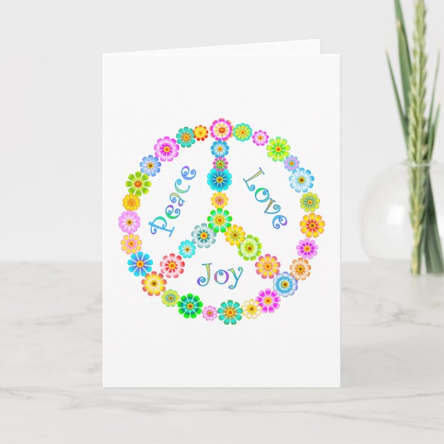 Tarjeta Peace Love Joy (Anverso)