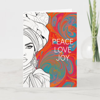 Tarjeta Peace. Love. Joy. – Inspirational Art Greeting Car