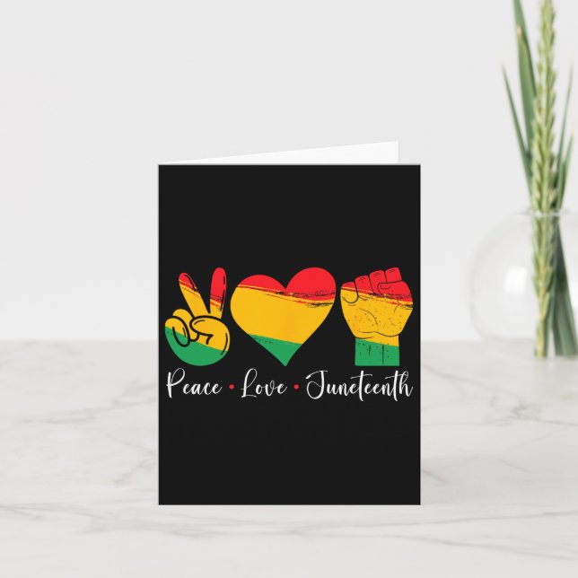 Tarjeta Peace Love Junet1865 Black Pride Men Women (Anverso)