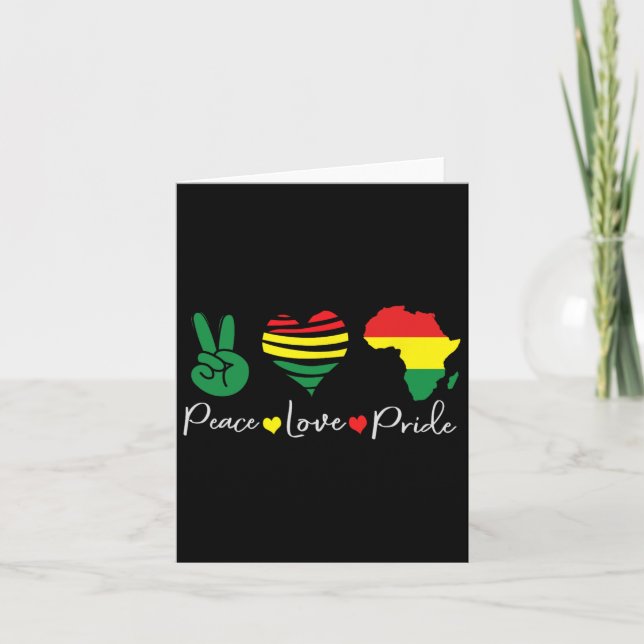 Tarjeta Peace Love Junet1865 Black Pride Men Women (Anverso)