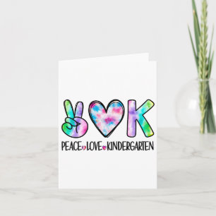 Tarjeta Peace Love Kindergarten First Day Team T