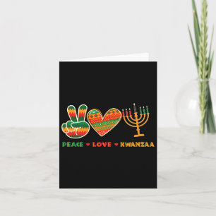 Tarjeta Peace Love Kwanzaa - Afroamericanos Heritage Fates