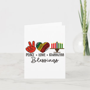 Tarjeta Peace Love Kwanzaa Bendice a los Navidades Hol Afr