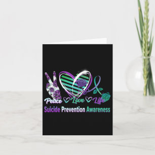 Tarjeta Peace Love Life Suicidio Conciencia Semi Colon Gif