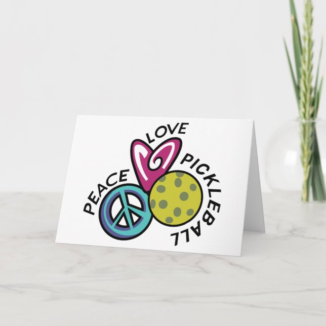 Tarjeta Peace Love Pickleball (Anverso)