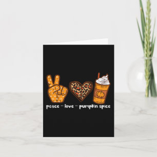 Tarjeta Peace Love Pumpkin Spice Fun Otoño Temporada Otoño