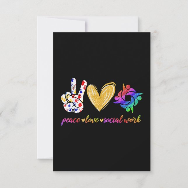 Tarjeta Peace Love Social Worker (Anverso)