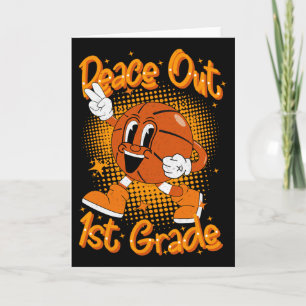 Tarjeta Peace Out 1er Graduación De Primer Grado El Último