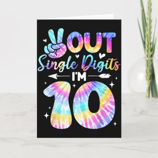 Tarjeta Peace Sign Double Digits 10th Birthday For Girls B