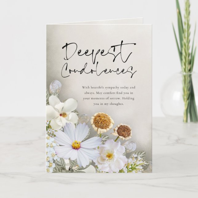 Tarjeta Peaceful Blossoms Sympathy Card (Anverso)
