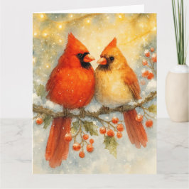 Tarjeta Peaceful Cardinals in Winter