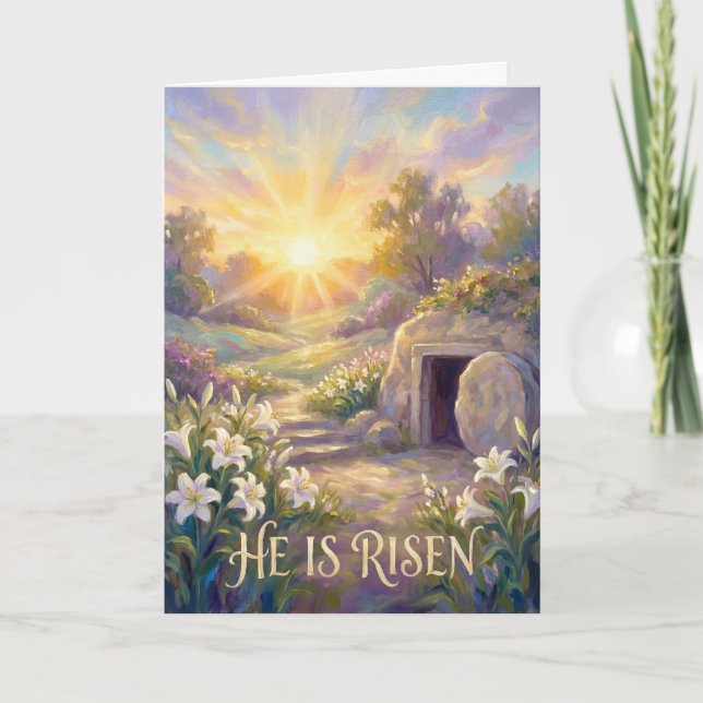 Tarjeta Peaceful Morning at the Empty Tomb Easter Card (Anverso)