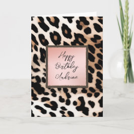 Tarjeta Peach Black Cream Leopard