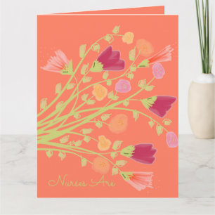 Tarjeta Peach Coral Floral