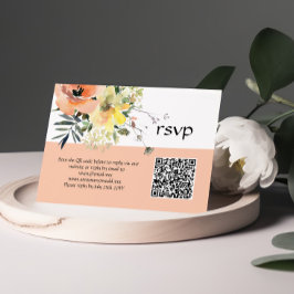 Tarjeta Peach Floral RSVP