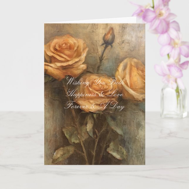 Tarjeta Peach Rosa Romántico Boda Floral (Orquídea)
