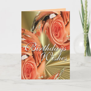 Tarjeta Peach Rosas Whirl2-personalizar en cualquier ocasi