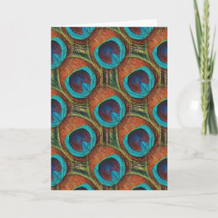Tarjeta Peacock Feather Design Happy Birday Card