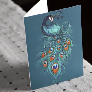 Tarjeta Peacock Feathers Art