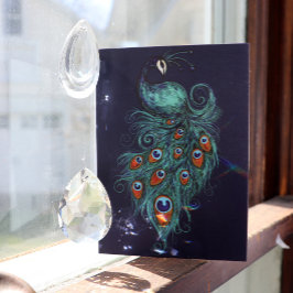 Tarjeta Peacock Feathers Peacocks Verde azulados