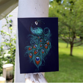 Tarjeta Peacock Feathers Peacocks Verde azulados