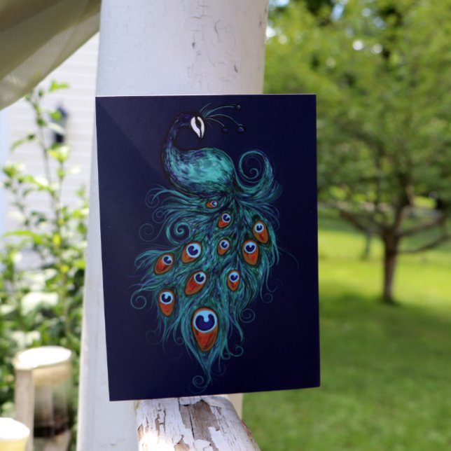 Tarjeta Peacock Feathers Peacocks Verde azulados (Subido por el creador)