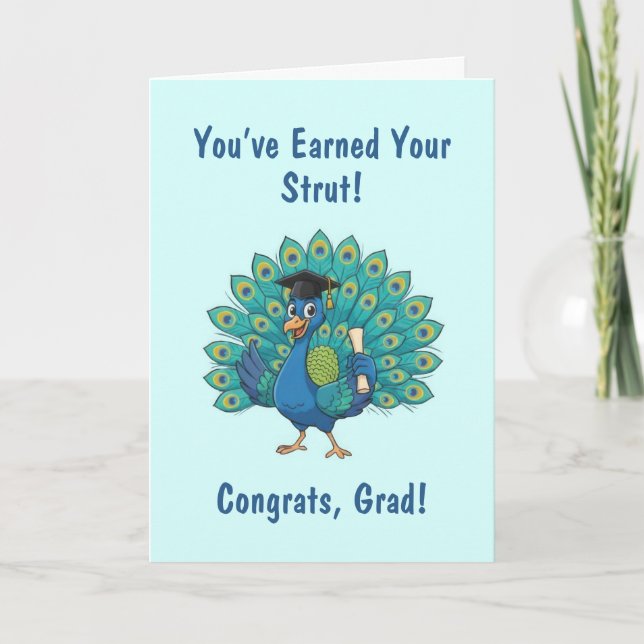 Tarjeta Peacock Graduation Card (Anverso)