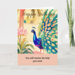 Tarjeta peacock happy birthday
