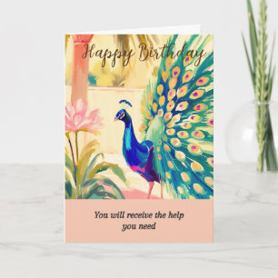 Tarjeta peacock happy birthday