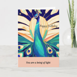 Tarjeta peacock happy birthday