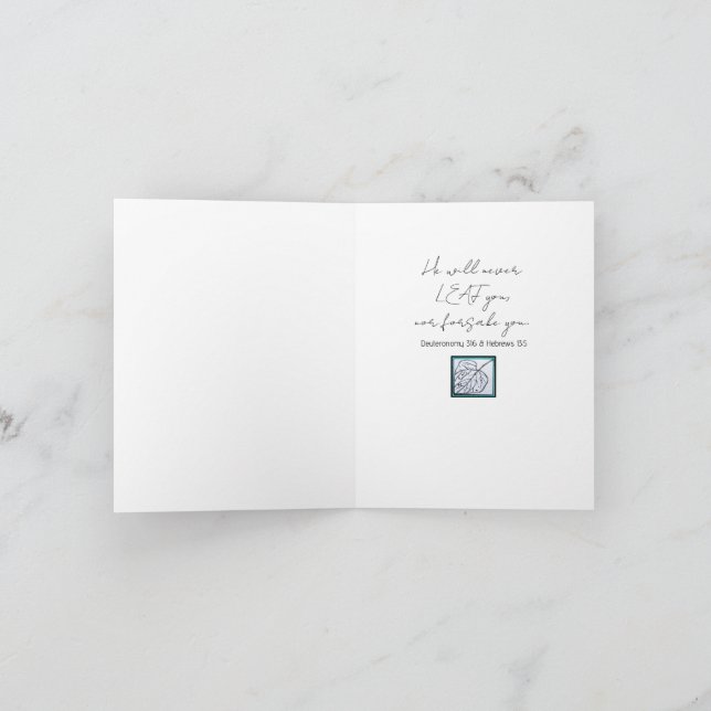 Tarjeta Peacock Leaf/Leaf-He Will Never Leaf You-Turquoise (Interior)