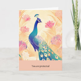 Tarjeta peacock message happy birthday