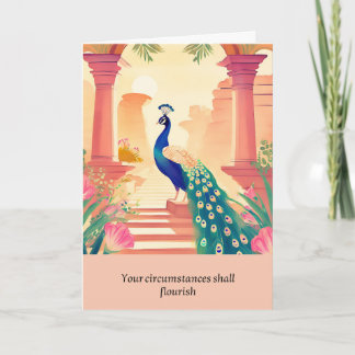 Tarjeta peacock message happy birthday