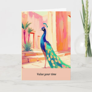 Tarjeta peacock message happy birthday