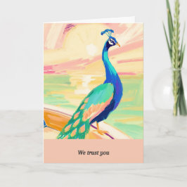 Tarjeta peacock message happy birthday