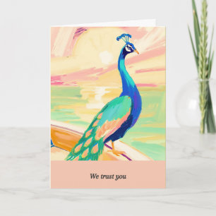 Tarjeta peacock message happy birthday