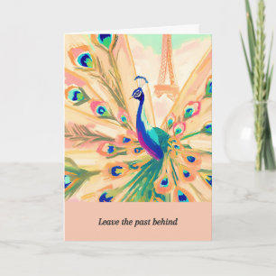 Tarjeta peacock message happy birthday