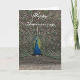 TARJETA PEACOCK PHOTO ANNIVERSARY GREETING CARD