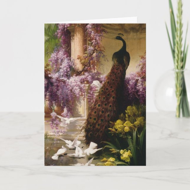Tarjeta Peacock vintage (Anverso)