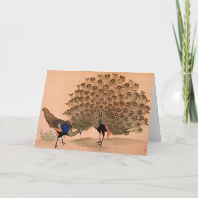 Tarjeta Peacock vintage (Anverso)