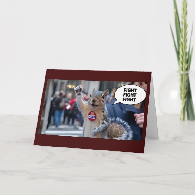 Tarjeta Peanut la ardilla divertida Navidad conservadora (Anverso)